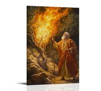 GEMTOFNMA The Burning Bush Crackles with Holy Fire As Moses Drops His Staff And Listens with Trembling Hands. Contemporary Wall Mural - Decorative Hanging Poster Art 08x12inch(20x30cm)