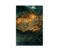 GEMTOFNMA The Final Psalm - A Bible Page Fluttering in Battle Winds Contemporary Wall Mural - Decorative Hanging Poster Art 12x18inch(30x45cm)