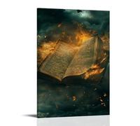 GEMTOFNMA The Final Psalm - A Bible Page Fluttering in Battle Winds Contemporary Wall Mural - Decorative Hanging Poster Art 16x24inch(40x60cm)