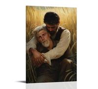 GEMTOFNMA The Prodigal Son Collapses Into His Father’s Arms, The Fields Echoing with Mercy Under The Western Light. Contemporary Wall Mural - Decorative Hanging Poster Art 20x30inch(50x75cm)