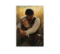 GEMTOFNMA The Prodigal Son Collapses Into His Father’s Arms, The Fields Echoing with Mercy Under The Western Light. Contemporary Wall Mural - Decorative Hanging Poster Art 24x36inch(60x90cm)