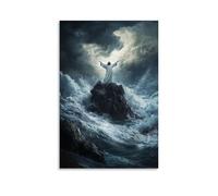 GEMTOFNMA The Rock of Ages - Jesus Unshaken by Earthly Storms Contemporary Wall Mural - Decorative Hanging Poster Art 08x12inch(20x30cm)