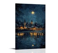 GEMTOFNMA The Star over Bethlehem Reflects in A Frozen Lake As Shepherds Gather in Candlelit Silence. Contemporary Wall Mural - Decorative Hanging Poster Art 08x12inch(20x30cm)