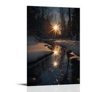 GEMTOFNMA The Star’s Reflection in The Stream Leads A Lost Traveler to The Heart of Christmas Peace. Contemporary Wall Mural - Decorative Hanging Poster Art 08x12inch(20x30cm)