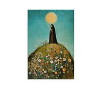 GEMTOFNMA The Virgin Stands Atop A Hill, Catching Shooting Stars And Planting Them in The Soil As Flowers. Contemporary Wall Mural - Decorative Hanging Poster Art 08x12inch(20x30cm)