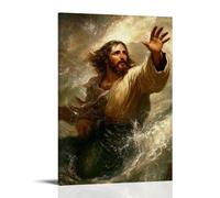 GEMTOFNMA The Waymaker - Christ Parting The Storms of Life Contemporary Wall Mural - Decorative Hanging Poster Art 20x30inch(50x75cm)