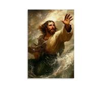 GEMTOFNMA The Waymaker - Christ Parting The Storms of Life Contemporary Wall Mural - Decorative Hanging Poster Art 24x36inch(60x90cm)