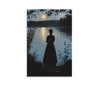 GEMTOFNMA Under Moonlight, Mary’s Silhouette Reflects Across The River Like A Hymn Sung in Stillness. Contemporary Wall Mural - Decorative Hanging Poster Art 20x30inch(50x75cm)