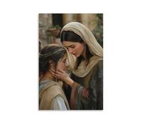 GEMTOFNMA With Tear-filled Eyes, Mary Blesses A Beggar Woman, And Her Face Is Instantly Filled with Warmth And Peace. Contemporary Wall Mural - Decorative Hanging Poster Art 20x30inch(50x75cm)
