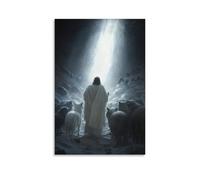 GEMTOFNMA With Wolves in Pursuit, Jesus Passes through A Wall of Light That Closes behind Him And The Lamb. Contemporary Wall Mural - Decorative Hanging Poster Art 12x18inch(30x45cm)