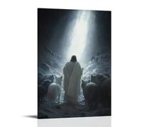GEMTOFNMA With Wolves in Pursuit, Jesus Passes through A Wall of Light That Closes behind Him And The Lamb. Contemporary Wall Mural - Decorative Hanging Poster Art 08x12inch(20x30cm)