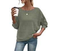 Gemulate Jumpers for Women UK Ladies Batwing Sleeve Jumpers Basic Lightweight Autumn Winter Sweater Crew Neck Shirt Blouse Tunic Tops with Leggings Army Green XL