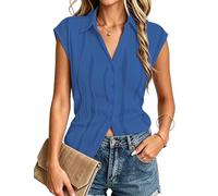 Gemulate Ladies Sleeveless Tops Summer Waistcoats Summer Tops Royal Blue