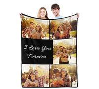 Gemuniya Custom Blankets with Photos Personalized Valentines Day Couples Gifts Customized Picture Blanket I Love You Gifts Birthday Gift for Girlfriend Boyfriend Wife Husband Her/Him