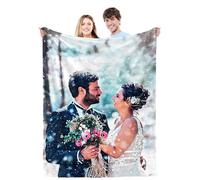 Gemuniya Personalized Photo Blankets for Girlfriend Boyfriend Valentine's Day Gifts, Couple Gifts for Girlfriend, Custom Wife Husband Photo Blankets for Her Him Anniversary Wedding Gifts