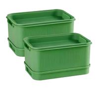 Gemuseeee 2 Pack Stackable Seed Sprouting Tray Food Grade Microgreens Growing Kit for Soilless Indoor Herb & Salad Garden