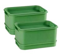 Gemuseeee Sprouting Tray, 2-Pack Stackable Seed Sprouting Tray for Soilless, Food-Grade Microgreens Growing Kit for Indoor Herb & Salad Garden, Microgreens Growing Trays, Microgreen