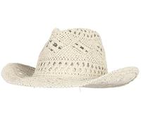 GEMVIE Cowboy Cowgirl Summer Straw Hat Wide Brim Hollow Out Cowboy Beach Sun Hats for Women Ladies Beige