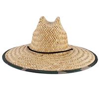 GEMVIE Summer Straw Hats for Women Mens Wide Brim Straw Lifeguard Hat Beach Sun Hat with Print Under Brim for Gardening Fishing Hiking