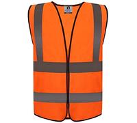 Gemx High Visibility Vest with Velcro Fastening Closure - Hi Vis Vests with 4 Reflective Strips - Unisex High Vis Jackets for Construction Workers, Surveyors, Security Guards & Other Outdoor Safety