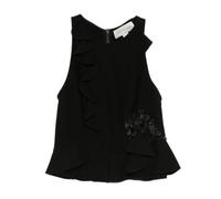 Gemy Maalouf ruffled floral-embellished top - Black 38