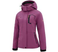 GEMYSE Women's Ski Snow Jacket Warm Winter Waterproof Coat Snowboard Rain Jacket Hooded Windproof Windbreaker, Dusty Pink, M