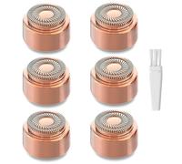 Gen 3 Replacement Heads for Hair Remover with Ring Light - 6-Pack, Double Precision Blades, Hypoallergenic, Rose Gold