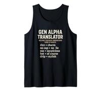 Gen Alpha Translator Slang Interpreter Rizz No Cap Sus Drip Tank Top