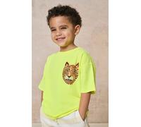 GEN Bright Yellow Tiger Character Face Print Tee | Size: 2-3 Years GEN Yellow 2-3 Years