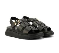 GEN-FF LEATHER Womens Fisherman Sandals All Black