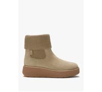 GEN-FF Roam Beige Suede Knitted Collar Chelsea Boots - Tan Suede / 5