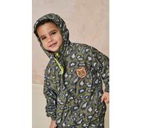 GEN Leopard Spot Printed Shower-Resistant Jacket - Smiling Sun Patch in Green | Size: 7-8 Years GEN Green 7-8 Years