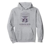Gen V Godolkin University Purple School Seal TV Show Pullover Hoodie, Adult Unisex, Heather Grey, Large