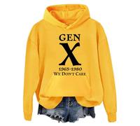 Gen X 1965-1980 We Don't Care Hoodie, Gen X We Don't Care Hoodie,Gen X Hoodie Yellow