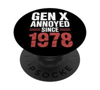 Gen X Annoyed Since 1978 Retro Adult Attitude |- PopSockets Adhesive PopGrip