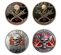 Gen X Commemorative Coin - The Badass Generation - Double Sided Vintage Skeleton Challenge Coin - Generation X Tribute Gear (4PCS)