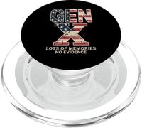 Gen X Lots Of Memories No Evidence Funny Retro Patriot Dad PopSockets PopGrip for MagSafe