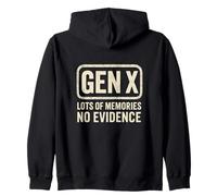 Gen X Lots Of Memories No Evidence Retro Nostalgia Zip Hoodie