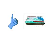 Gen-X Nitrile Examination Gloves powder free, finger textured, medium - 100 gloves per box (medium, blue) & Nitrile Gloves 100pk, Extra Large - Biodegradable, powder-free, Blue (NGG100XLBU)