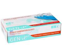Gen - X Nitrile Gloves (Extra-Large, 100 Count), Strong & Flexible Food Safe Blue Gloves, Non-Sterile, Powder & Latex Free Gloves,Finger Textured Thick Disposable Gloves for Tools, Devices & More