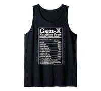 Gen X Nutrition Facts Generation X Funny Tank Top