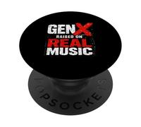 Gen X Raised On Real Music Funny Grunge Rock PopSockets Adhesive PopGrip