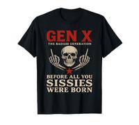 Gen X Skull Middle Finger Badass Rebel T-Shirt