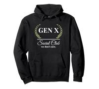 Gen X Social Club we don't care. Funny Generation X humor Pullover Hoodie