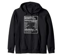 Gen X Tee The Feral Generation Nutrition Facts Funny GenXer Zip Hoodie