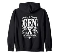 Gen X | The Bad Ass Generation Vintage Design with Skull Zip Hoodie
