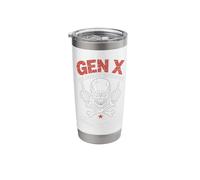 Gen X The Badass Generation Skull Middle Finger Stainless Steel Insulated Tumbler