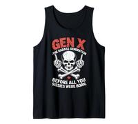 Gen X The Badass Generation Skull Middle Finger Tank Top