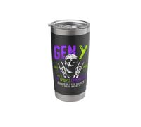 Gen Y The Real Badass Generation Skeleton Punk Rock Stainless Steel Insulated Tumbler