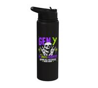 Gen Y The Real Badass Generation Skeleton Punk Rock Stainless Steel Insulated Water Bottle